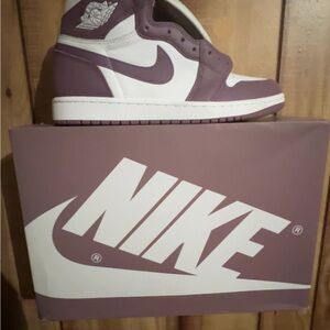 Nike Air Jordan High Tops in Purple and White